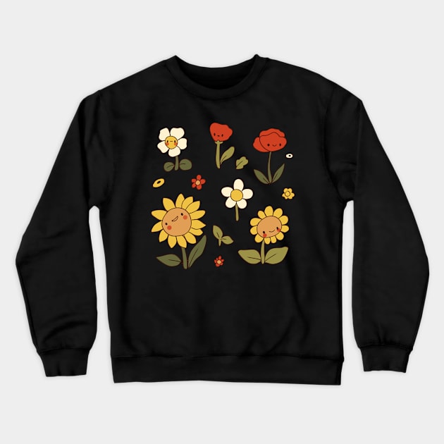 Cute spring flowers pattern Crewneck Sweatshirt by Mayarart